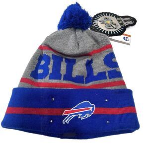 Buffalo David Bitton Gray and Blue Pom Beanie